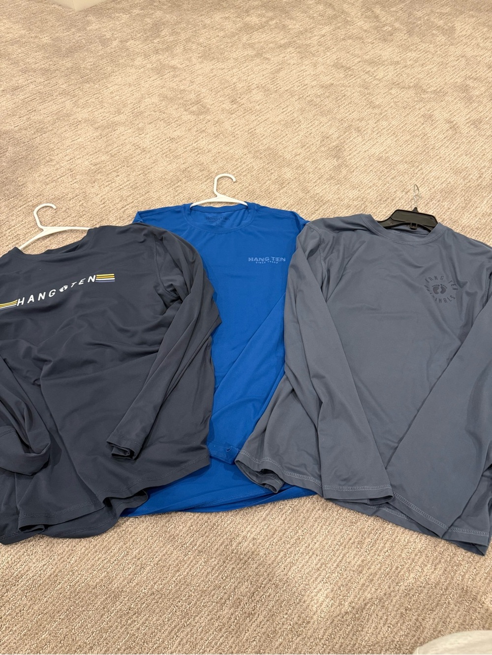 EUC - Lot of 3 Hang Ten Men's Long Sleeve Rash Guard UPF 50+ Shirts